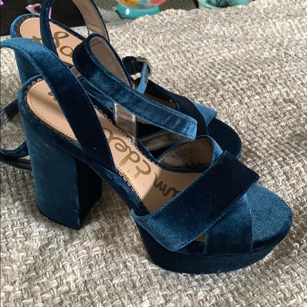 blue platform heels - Picture 3 of 5